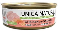 Unica Natura Консерва для кошек (Курица, лосось)